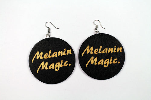 Noir wooden African drop earrings | Melanin Magic
