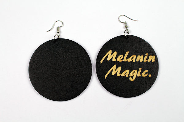 Noir wooden African drop earrings | Melanin Magic