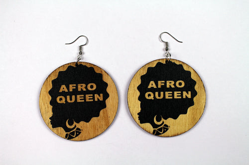 Boucles d'oreilles africaines en bois | Afro Queen