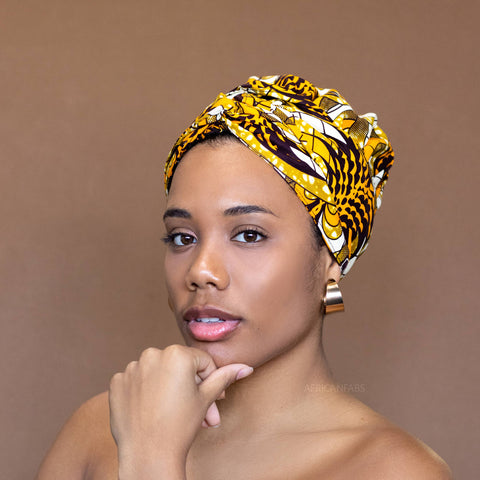 Turban facile - Bonnet en satin - effet orange