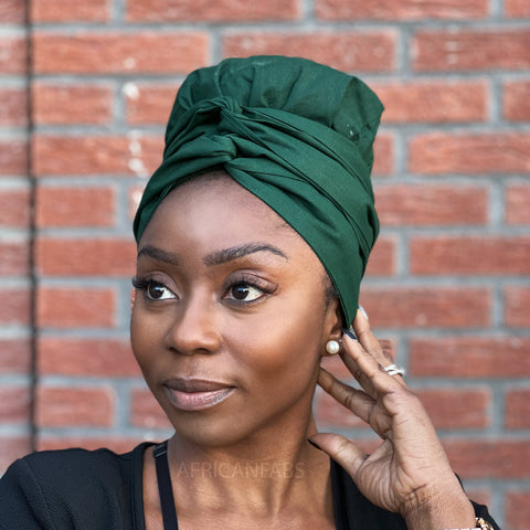 Turban facile - Bonnet en satin - Vert