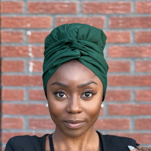 Turban facile - Bonnet en satin - Vert