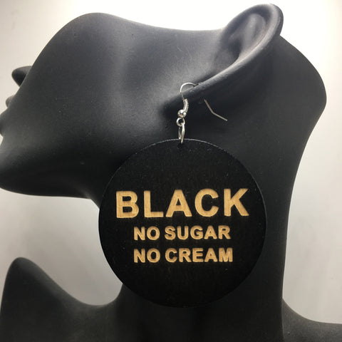 Boucles d'oreilles africaines | Noir, no sugar no cream