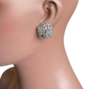 Boucles d'oreilles géométriques en métal / Argent