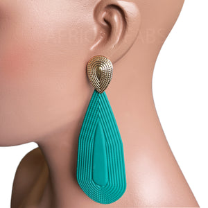 Boucles d'oreilles géométriques en métal / Vert
