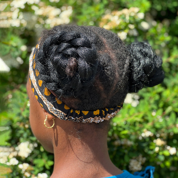 Bandeau imprimé africain - Enfants - Accessoires pour cheveux - Marron / Noir Mud