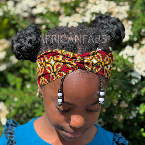 Bandeau imprimé africain - Enfants - Accessoires pour cheveux - Rouge royal patterns