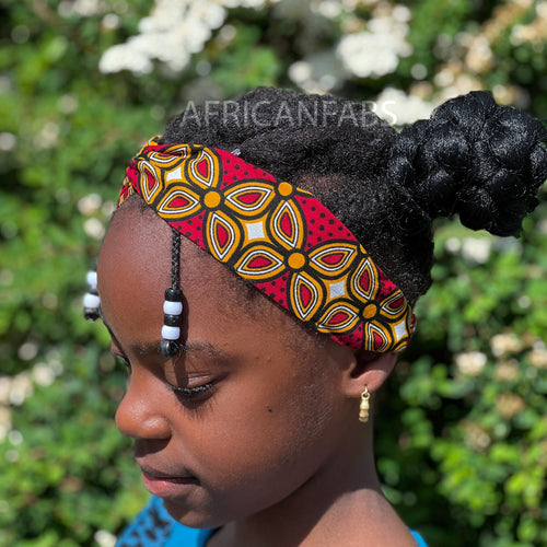 Bandeau imprimé africain - Enfants - Accessoires pour cheveux - Rouge royal patterns