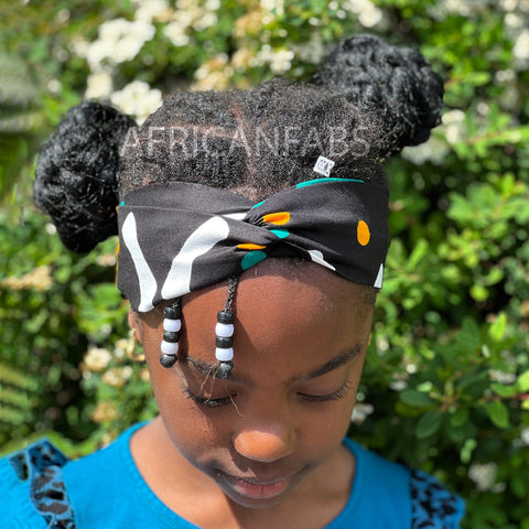 Bandeau imprimé africain - Enfants - Accessoires pour cheveux - Noir M –  AfricanFabs