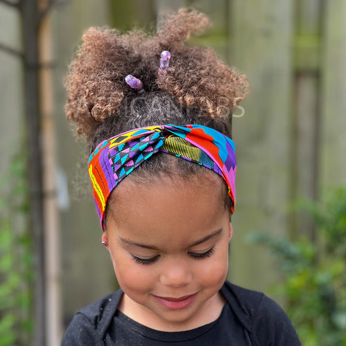 Bandeau imprimé africain - Enfants - Accessoires pour cheveux - Multicouleur Kente