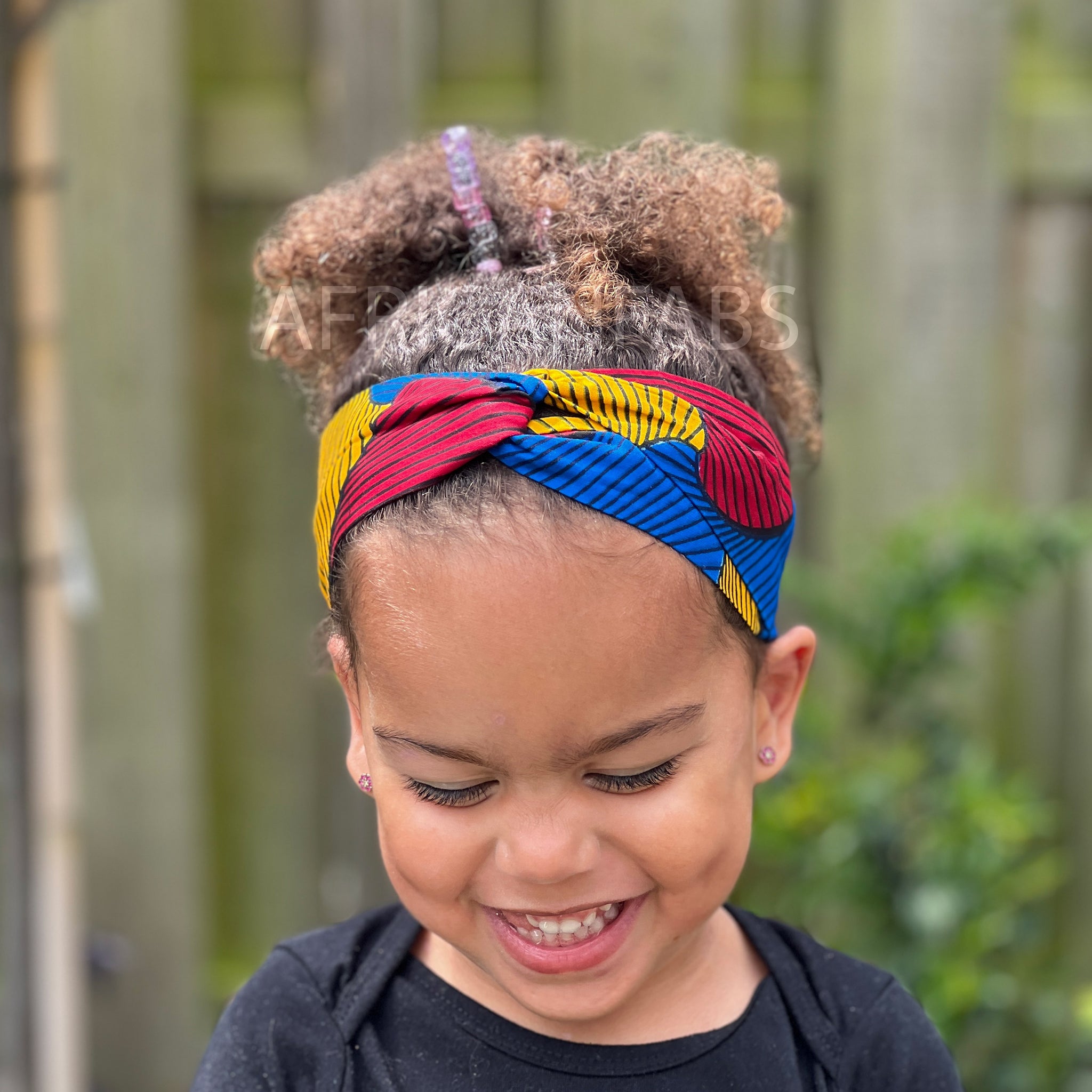 Bandeau imprimé africain - Enfants - Accessoires pour cheveux - Bleu Santana VLISCO