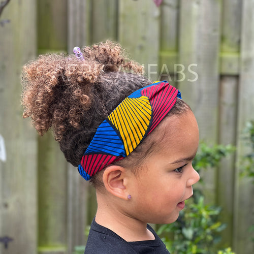 Bandeau imprimé africain - Enfants - Accessoires pour cheveux - Bleu Santana VLISCO