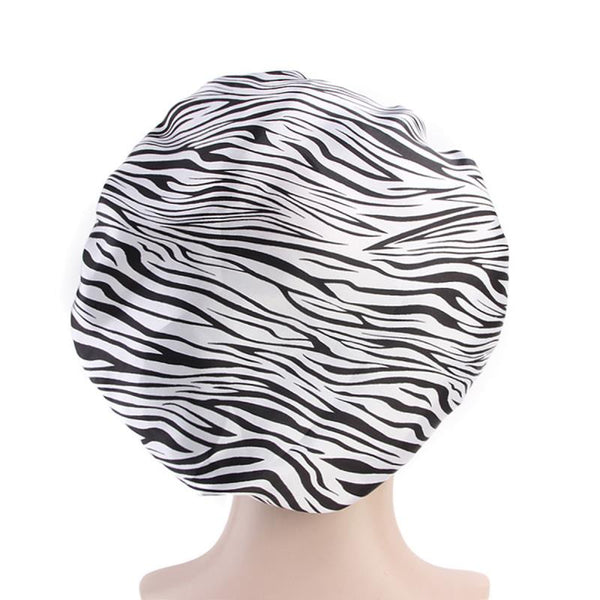 Brosse démêlante noire + Bonnet en satin imprimé tigre blanc | Peigne pour boucles | Brosse pour cheveux afro