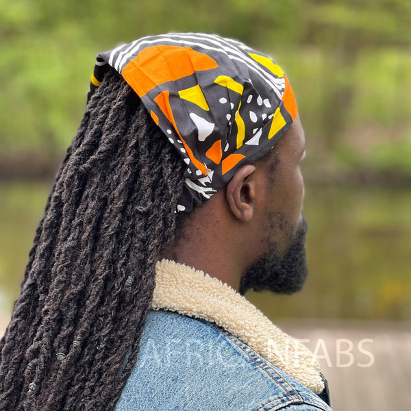 Bandeau en imprimé africain - Adultes unisexes - Orange bogolan