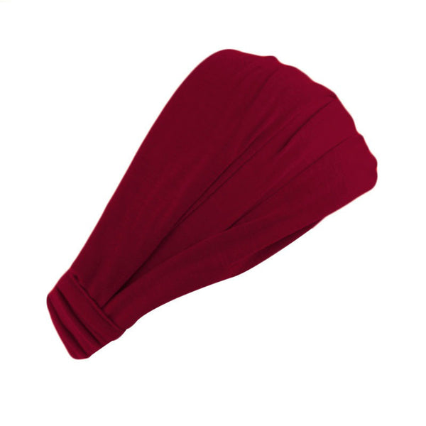 Bandeau Bordeaux rouge - Tissu extensible - Yoga / Sports / Décontracté - Unisex Adultes