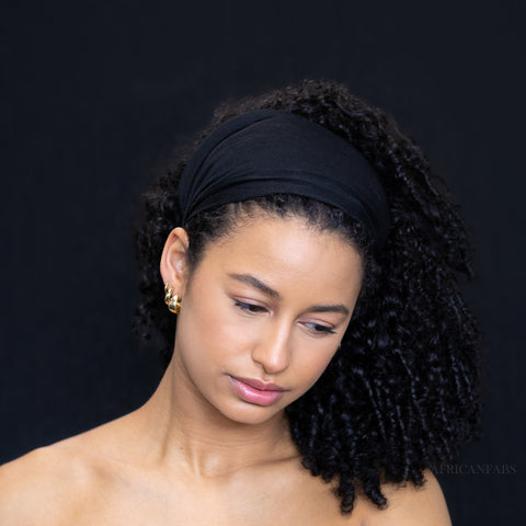 Accessoire Cheveux Bandeau Fleurs Noirs et Beige ○ FOREVER - Le P'tit Grain  de Mil