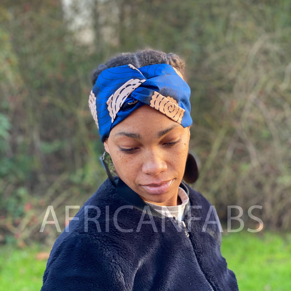 Bandeau imprimé africain - Adultes - Accessoires pour cheveux - Bleu