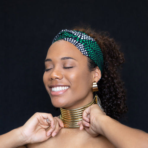 Bandeau imprimé africain - Adultes - Accessoires pour cheveux - Vert