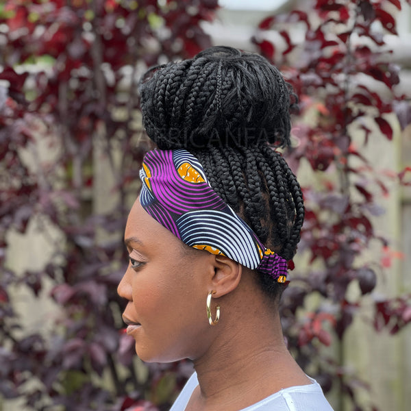Bandeau imprimé africain - Adultes - Accessoires pour cheveux - Violet tangle