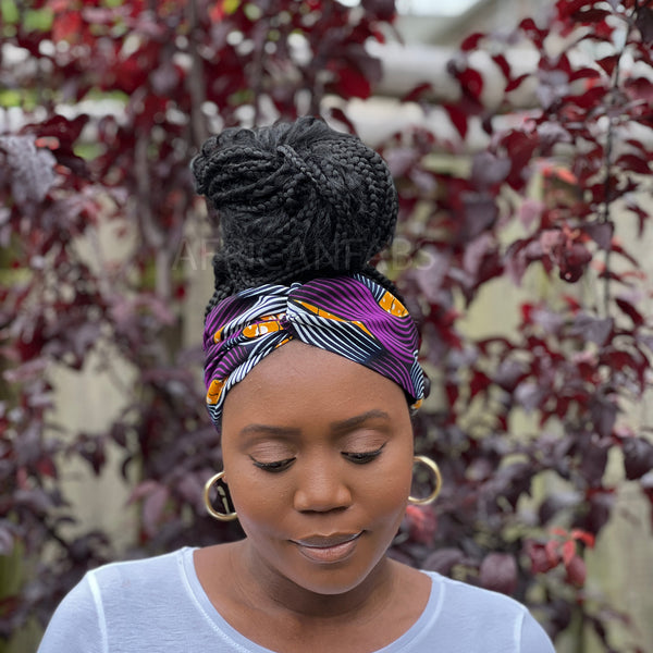 Bandeau imprimé africain - Adultes - Accessoires pour cheveux - Violet tangle