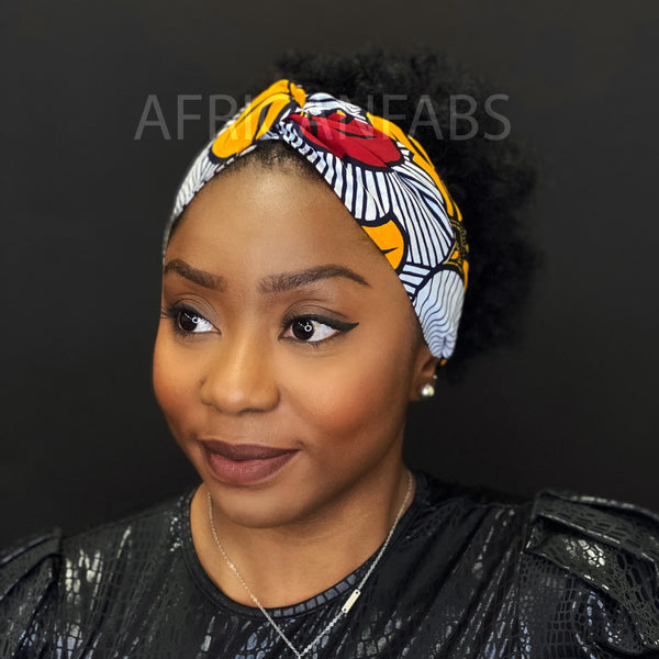 Bandeau imprimé africain - Adultes - Accessoires pour cheveux - Blanc Fleurs De Mariage VLISCO