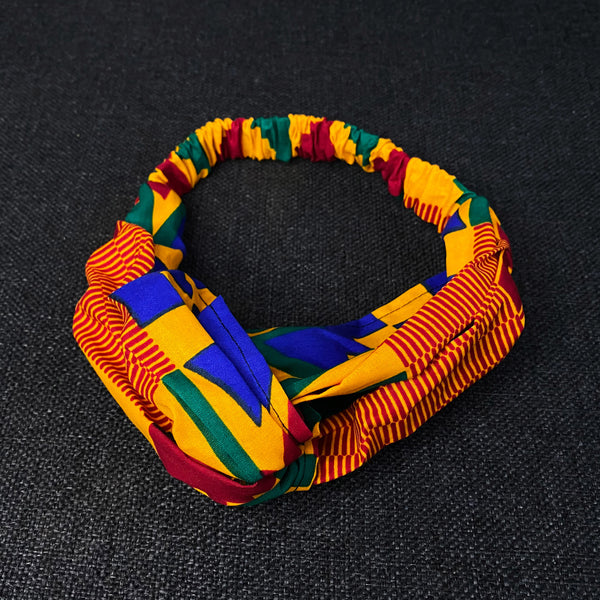 Bandeau imprimé africain - Adultes - Accessoires pour cheveux - Kente Bleu / orange
