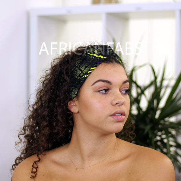 Bandeau imprimé africain - Adultes - Accessoires pour cheveux - Vert / violet VLISCO