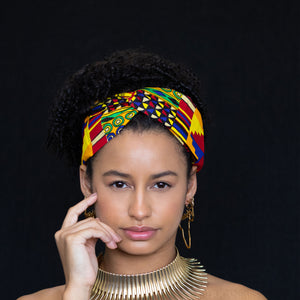 Bandeau imprimé africain - Adultes - Accessoires pour cheveux - Kente Jaune