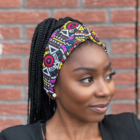 Bandeau imprimé africain (Taille plus grande) - Adultes - Accessoires pour cheveux - Multicolor tribal