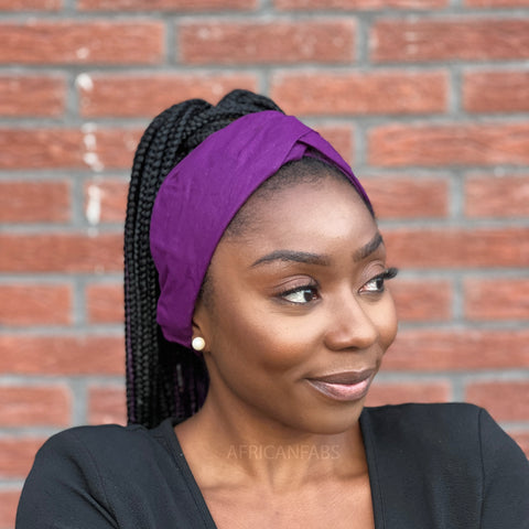 Bandeau imprimé africain (Coupe ample) - Adultes - Accessoires pour cheveux - Violet
