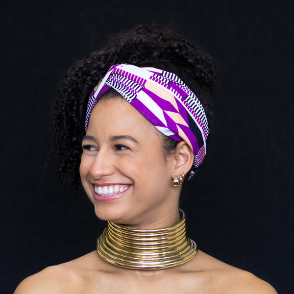 Bandeau imprimé africain - Adultes - Accessoires pour cheveux - Violet Kinte
