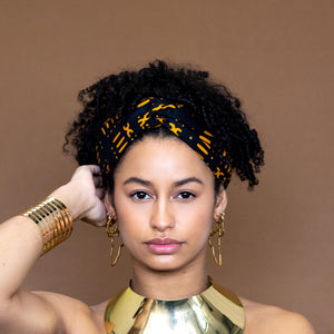 Bandeau imprimé africain - Adultes - Accessoires pour cheveux - Noir / Jaune