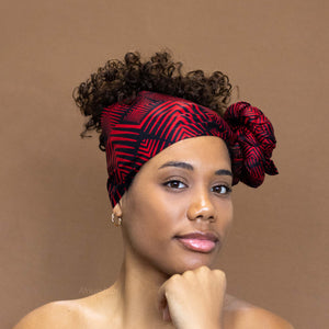 Foulard africain / Turban wax - Rouge fade effect