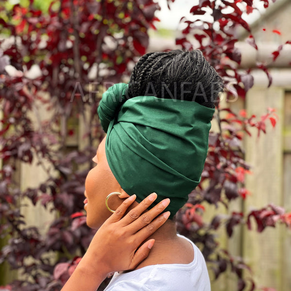 Foulard africain / Turban wax - Couleur verte