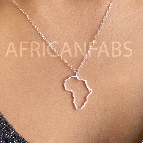 Collier / pendentif - continent africain - Or rose