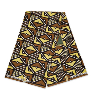 Tissu africain / tissu wax BOGOLAN / MUD CLOTH - Beige / Brun OT-3001 (Mali traditionnelle)