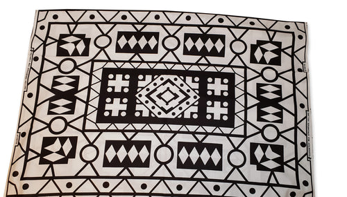 Noir / Blanc SAMAKAKA ANGOLA Tissu africain / tissu wax (Samacaca traditionnelle)