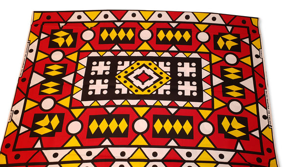 Rouge SAMAKAKA ANGOLA Tissu africain / tissu wax (Samacaca traditionnelle)
