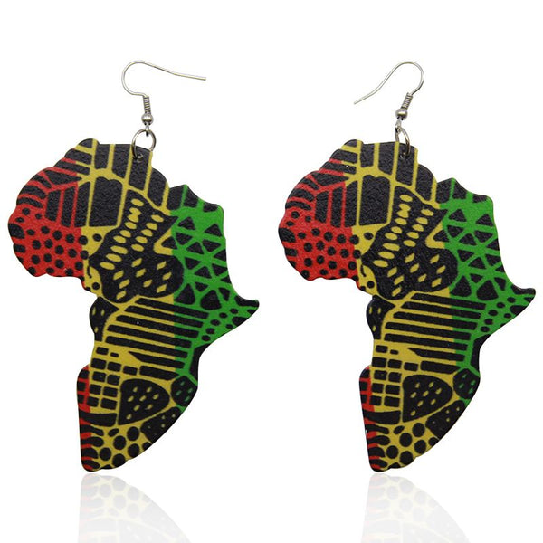 Boucles d'oreilles africaines | African continent in the Pan-African colors
