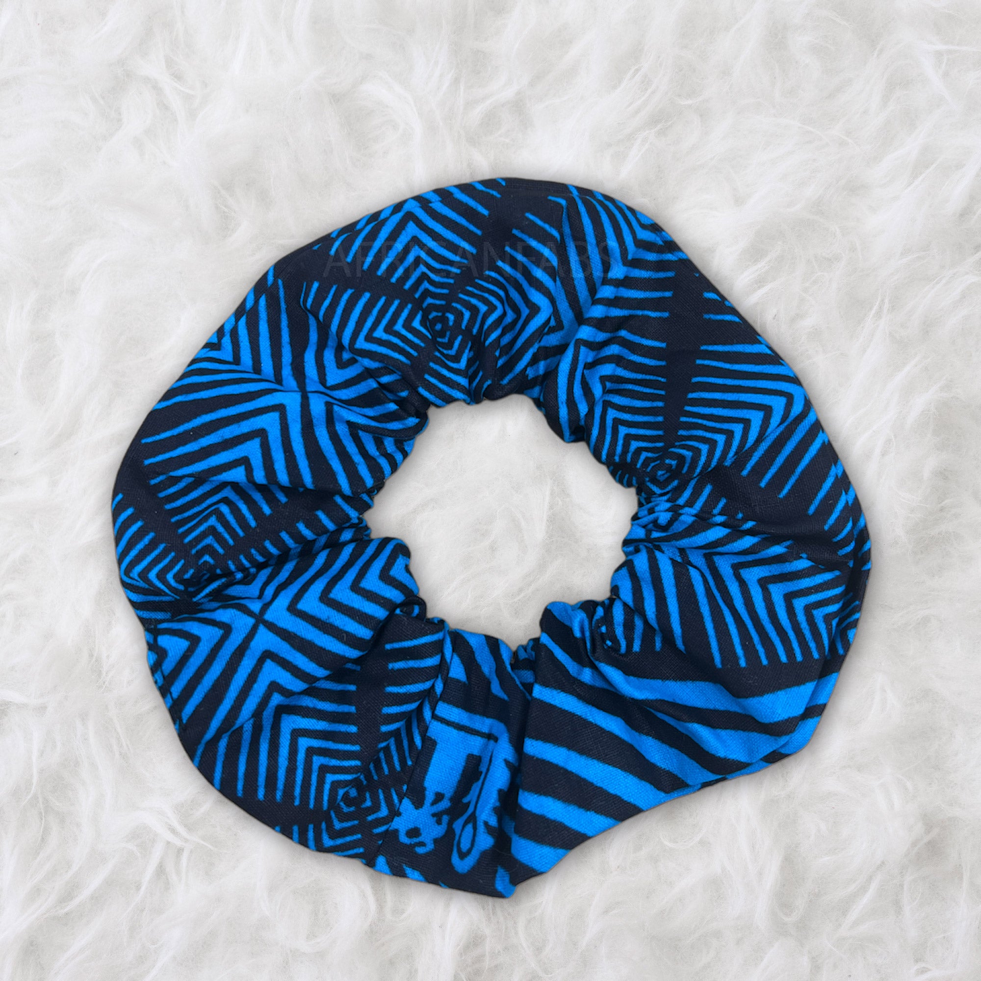Chouchou / scrunchie imprimés africains - XL Accessoires - Bleu