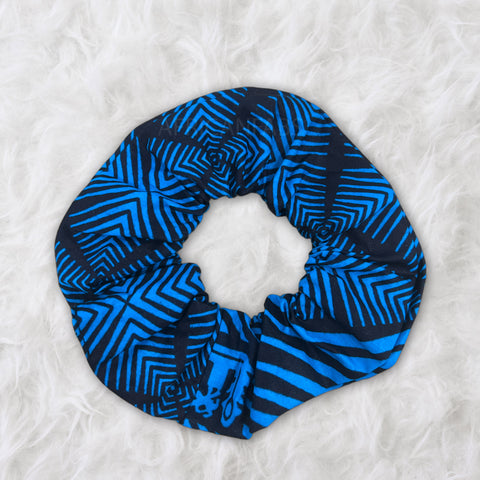 Chouchou / scrunchie imprimés africains - XL Accessoires - Bleu