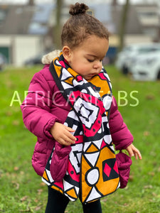Imprimé africain Echarpes d'hiver pour enfants Unisex - Moutarde / Rouge Samakaka