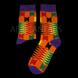 Chaussettes africaines / chaussettes afro / chaussettes kente - Orange