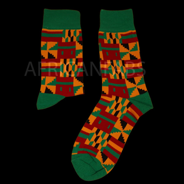 Chaussettes africaines / chaussettes afro / chaussettes Kente - Vert