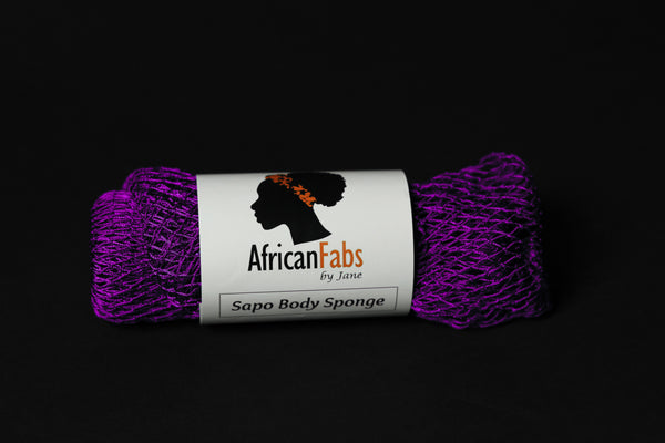 SET DE DOUCHE - Noir Bonnet de douche + Éponge Africaine / Djampé violet