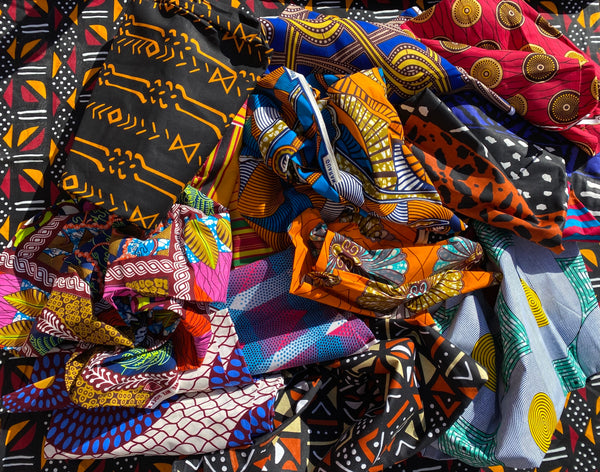 Lot de 6 yards de tissus africains mélangés 6 motifs différents - Mélange de tissus pour projets ed.